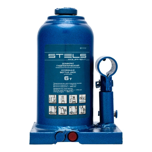 Домкрат гидравлический бутылочный телескопический, 6 т, H подъема 170-420 мм Stels купить в Москве с доставкой по всей России | ProtosMarket.ru