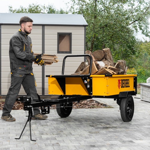 Прицеп для мотоблока TT-500, оцинк., груз. 500 кг, рег. сцепка, колеса 4.00-10, в упаковке Denzel купить в Москве с доставкой по всей России | ProtosMarket.ru