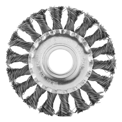 Щетка для УШМ, 100 мм, посадка 22.2 мм, плоская, крученая проволока 0.5 мм Сибртех купить в Москве с доставкой по всей России | ProtosMarket.ru