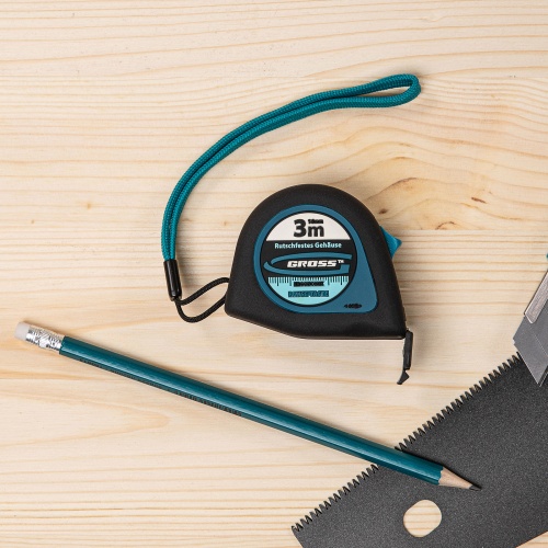Рулетка "Ergonomisch",3 м x 16 мм,магнитный обрезиненный зацеп Gross купить в Москве с доставкой по всей России | ProtosMarket.ru