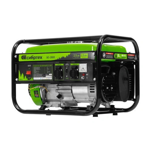 Генератор бензиновый БС-2800, 2.5 кВт, 230В, четырехтактный, 15 л, ручной стартер Сибртех купить в Москве с доставкой по всей России | ProtosMarket.ru