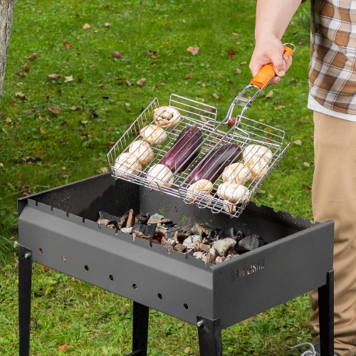 Решетка гриль 260 х 320 х 65 мм. объемная хромированная Camping Palisad купить в Москве с доставкой по всей России | ProtosMarket.ru