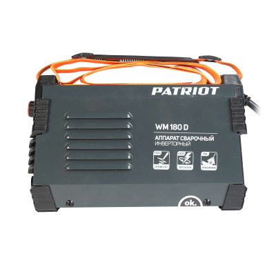 Аппарат сварочный инверторный PATRIOT WM180D MMA, входное напряжение: 1ф,140-240В; сварочный ток макс: 180A; ПВ при макс. токе: 70%, дисплей, ARC FORCE, ANTI STICK, HOT START купить в Москве с доставкой по всей России | ProtosMarket.ru