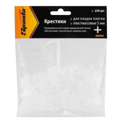 Крестики, 5 мм, для кладки плитки, 250 шт Sparta купить в Москве с доставкой по всей России | ProtosMarket.ru