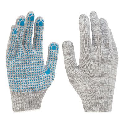 Перчатки трикотажные, с ПВХ точкой, 5 пар в упаковке, 10 класс купить в Москве с доставкой по всей России | ProtosMarket.ru