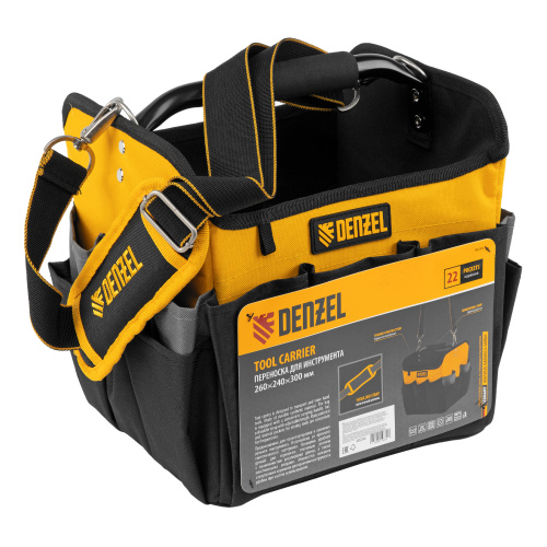 Переноска для инструмента, 260х240х300 мм, 22 кармана, наплечный ремень Denzel купить в Москве с доставкой по всей России | ProtosMarket.ru