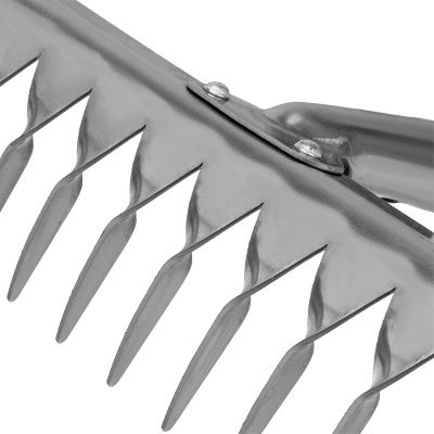 Грабли, нержавеющая сталь, 340 мм, 14 витых зубьев, без черенка, Сибртех купить в Москве с доставкой по всей России | ProtosMarket.ru