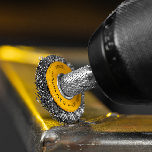 Набор щеток для дрели, 5 Плоских 25-38-50-63-75 мм, шпилька, нерж. вит. проволока Denzel купить в Москве с доставкой по всей России | ProtosMarket.ru