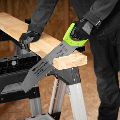 Ножовка по дереву "Зубец", 400 мм, шаг зуба 10 мм, каленый зуб 2D, двухкомпонентная рукоятка Сибртех купить в Москве с доставкой по всей России | ProtosMarket.ru