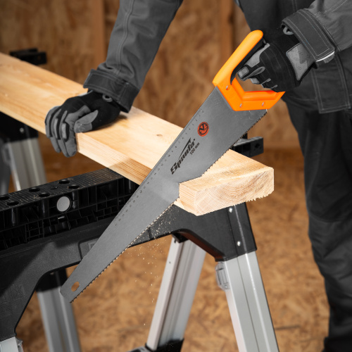 Ножовка по дереву, 500 мм, 7-8 TPI, зуб 2D, каленый зуб, двухкомпонентная рукоятка Sparta купить в Москве с доставкой по всей России | ProtosMarket.ru