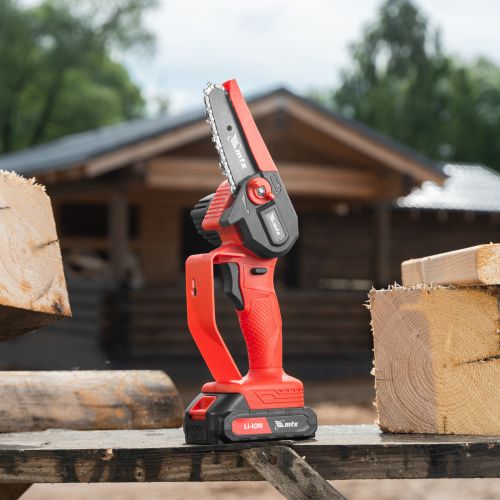 Цепная мини-пила аккумуляторная, MCS-100, шина 100 мм, Li-Ion, 20 В MTX купить в Москве с доставкой по всей России | ProtosMarket.ru