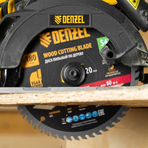 Пильный диск по дереву ф180 х 20 мм, 54зубьев Denzel купить в Москве с доставкой по всей России | ProtosMarket.ru