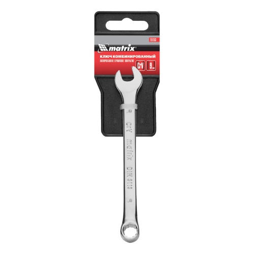 Ключ комбинированный, 9 мм, CrV, полированный хром Matrix купить в Москве с доставкой по всей России | ProtosMarket.ru