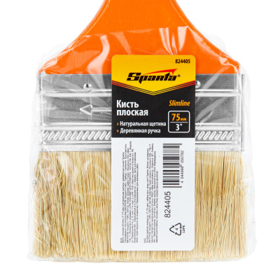 Кисть плоская Slimline 3" (75 мм) натуральная щетина, деревянная ручка Sparta купить в Москве с доставкой по всей России | ProtosMarket.ru