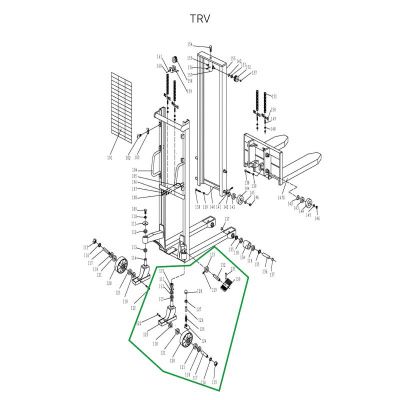 Колесная опора поворотная с тормозом в сборе для TRV купить в Москве с доставкой по всей России | ProtosMarket.ru