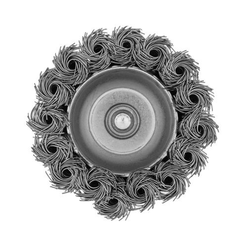 Щетка для дрели, 65 мм, Чашка, со шпилькой, нержавеющая крученая проволока Denzel купить в Москве с доставкой по всей России | ProtosMarket.ru