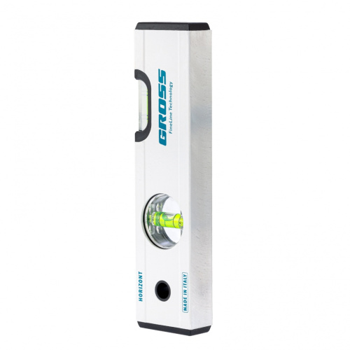 Уровень алюминиевый, 200 мм, фрезерованный, 2 глазка, магнитный Gross купить в Москве с доставкой по всей России | ProtosMarket.ru