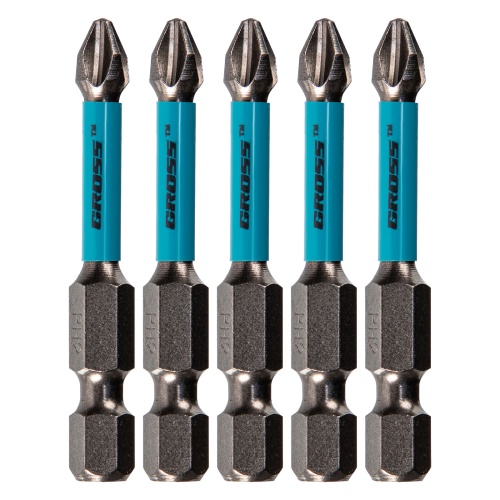 Бита торсионная PH2 x 50 мм, для ударных шуруповертов, 5 шт. Gross купить в Москве с доставкой по всей России | ProtosMarket.ru