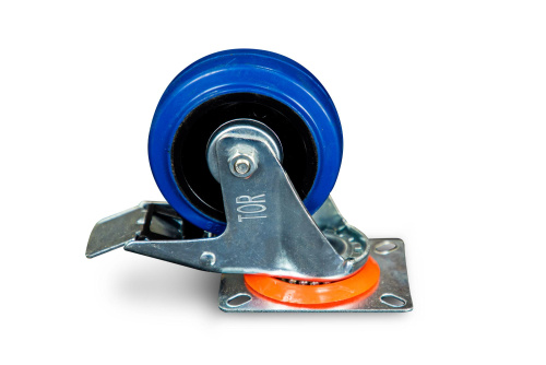 Колесо поворотное резина SRCLb 42 100 мм с тормозом (N) купить в Москве с доставкой по всей России | ProtosMarket.ru