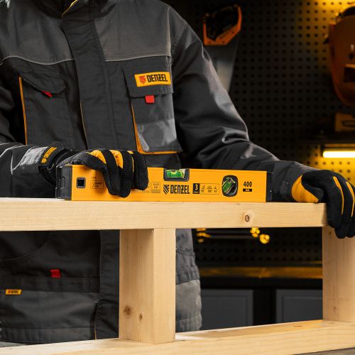 Уровень алюминиевый, магнит., фрезерованный, 3 глазка (1 зеркал.) 0,5 мм/м, 400 мм Denzel купить в Москве с доставкой по всей России | ProtosMarket.ru