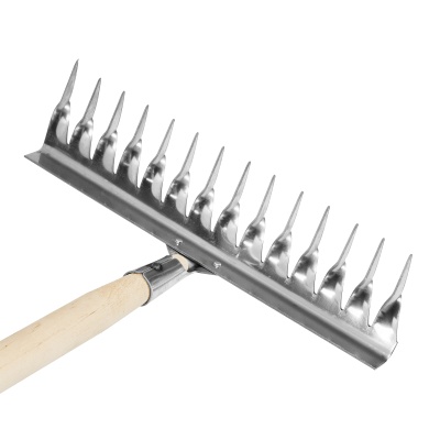Грабли, нержавеющая сталь, 340 х 1300 мм, 14 витых зубьев, деревянный черенок, Россия, Сибртех купить в Москве с доставкой по всей России | ProtosMarket.ru
