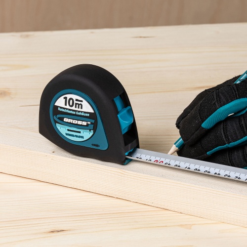 Рулетка "Ergonomisch",10 м x 25 мм,магнитный обрезиненный зацеп Gross купить в Москве с доставкой по всей России | ProtosMarket.ru