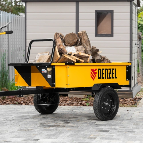 Прицеп для мотоблока TT-500, оцинк., груз. 500 кг, рег. сцепка, колеса 4.00-10, в упаковке Denzel купить в Москве с доставкой по всей России | ProtosMarket.ru