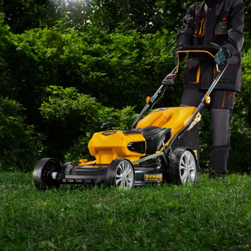Газонокосилка аккумуляторная бесщеточная RLM450-36, Li-ion, 36 В, 4 Ач, 450 мм, травосборник 40 л Denzel купить в Москве с доставкой по всей России | ProtosMarket.ru