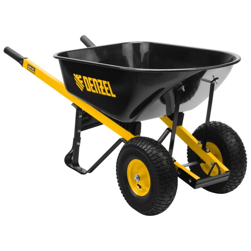 Тачка строительная, усиленная, объем 140 л, 250 кг, двухколесная, колесо 15х6.00-6// Denzel купить в Москве с доставкой по всей России | ProtosMarket.ru