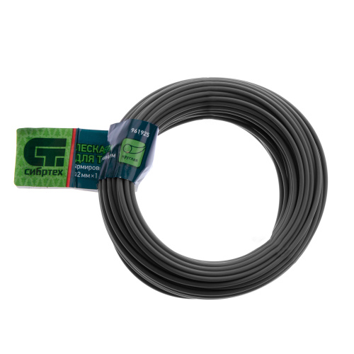 Леска для триммера круглая, армированная алюминием, 2.0 мм х 15 м, Сибртех купить в Москве с доставкой по всей России | ProtosMarket.ru