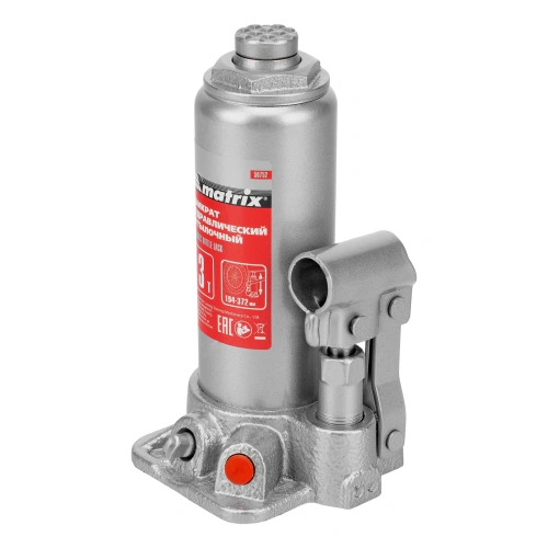 Домкрат гидравлический бутылочный, 3 т, высота подъема 194-372 мм, в пластиковый кейсе Matrix по ценам производителя в Москве с доставкой по всей России