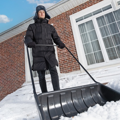 Движок для уборки снега пластиковый, 690х470х1420 мм, стальная рукоятка, Россия// Сибртех купить в Москве с доставкой по всей России | ProtosMarket.ru