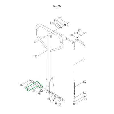 Ось нажимного ролика для гидравлических тележек AC25 купить в Москве с доставкой по всей России | ProtosMarket.ru