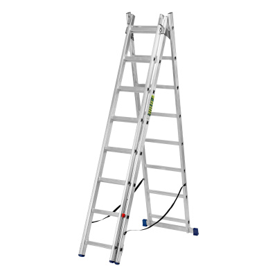 Лестница, 3 х 8 ступеней, алюминиевая, трехсекционная, Сибртех купить в Москве с доставкой по всей России | ProtosMarket.ru