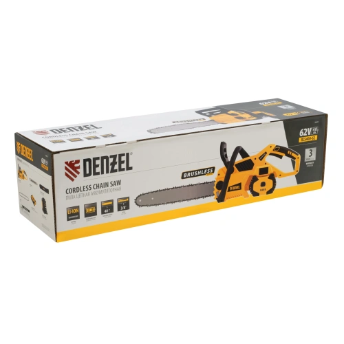 Пила цепная  аккумуляторная  бесщет., RCS 400-62, 400 мм, Li-ion, 62В Denzel купить в Москве с доставкой по всей России | ProtosMarket.ru
