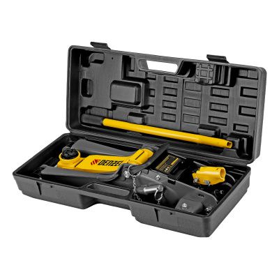 Домкрат гидравлический подкатной с фиксатором, 2,5 т,  85-385 мм, в пласт. кейсе Denzel купить в Москве с доставкой по всей России | ProtosMarket.ru