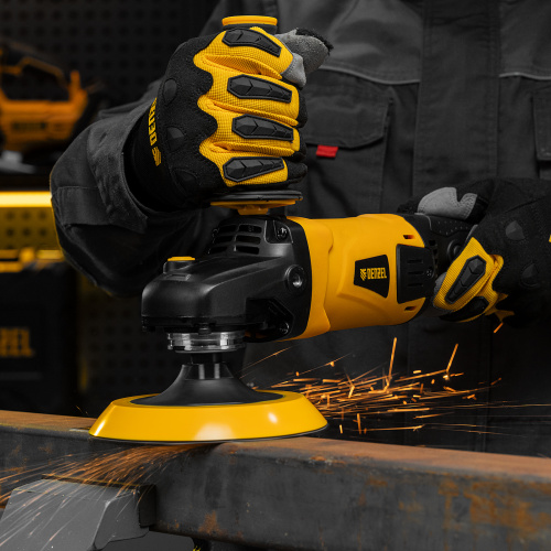 Тарелка опорная для дрели и УШМ с липучкой, 150 мм, мягкая, с адаптером c М14 на d8 Denzel купить в Москве с доставкой по всей России | ProtosMarket.ru