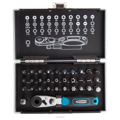 Набор бит, 1/4, магнитный адаптер, сталь S2, пластиковый кейс, 33 предмета Gross купить в Москве с доставкой по всей России | ProtosMarket.ru