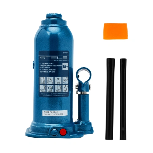 Домкрат гидравлический бутылочный, 6 т, h подъема 207-404 мм Stels купить в Москве с доставкой по всей России | ProtosMarket.ru