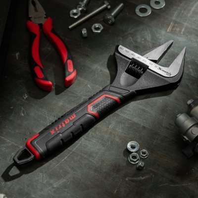 Ключ разводной, тонкие губки, фосфатированный, двухкомпонентная рукоятка, 300 мм, PRO Matrix купить в Москве с доставкой по всей России | ProtosMarket.ru