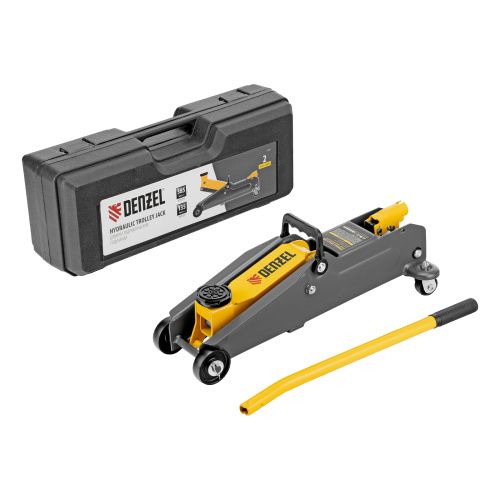 Домкрат гидравлический подкатной, 2 т, 135-385 мм, в пласт. кейсе Denzel купить в Москве с доставкой по всей России | ProtosMarket.ru