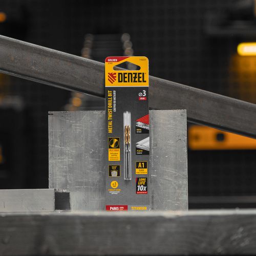 Сверло спиральное по металлу 3 x 60 мм, Р6М5, Golden Tip , 2шт. Denzel купить в Москве с доставкой по всей России | ProtosMarket.ru