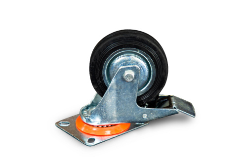 Колесо поворотное резина SCb 42 100 мм с тормозом (N) купить в Москве с доставкой по всей России | ProtosMarket.ru