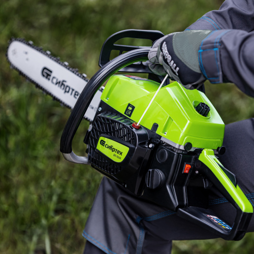 Пила цепная бензиновая БП-5245, 52 см3, шина 45 см, шаг 0.325, паз 1,5 мм, 72 звена Сибртех купить в Москве с доставкой по всей России | ProtosMarket.ru