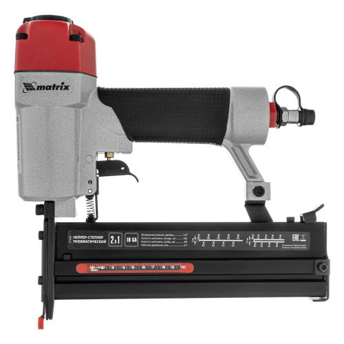 Нейлер-степлер пневматический 2 в 1, гвозди 18GA длина 10-50 мм, скобы 18GA длина 25-40 мм Matrix купить в Москве с доставкой по всей России | ProtosMarket.ru