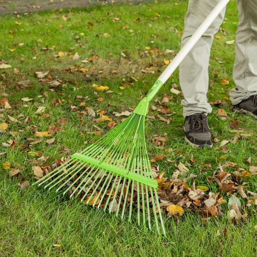 Грабли веерные стальные, 565 мм, 22 плоских зуба, эмалированные, усиленные, без черенка, Palisad купить в Москве с доставкой по всей России | ProtosMarket.ru