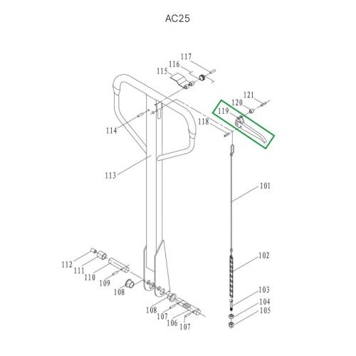Рычаг управления режимом работы для гидравлических тележек JC20 купить в Москве с доставкой по всей России | ProtosMarket.ru