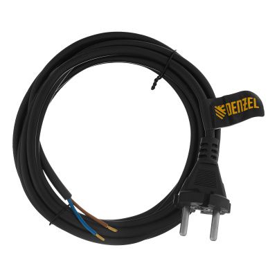 Шнур сетевой Energy Series, ПВС, 3 м, 2 x 1 мм, с неразборной вилкой, черный, Denzel купить в Москве с доставкой по всей России | ProtosMarket.ru