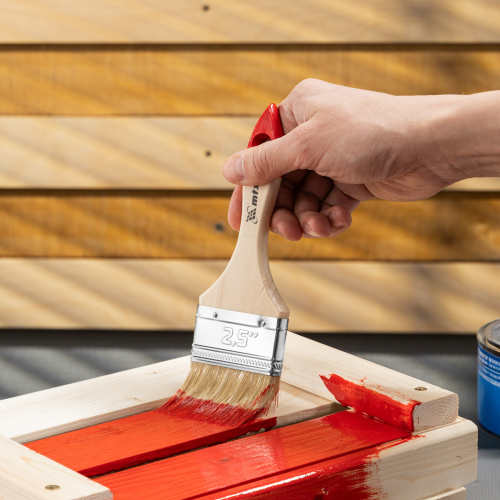 Кисть плоская "Стандарт" 2.5" (63 мм) натуральная щетина, деревянная ручка MTX купить в Москве с доставкой по всей России | ProtosMarket.ru