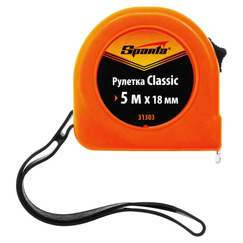 Рулетка Classic,5 м х 18 мм,пластиковый корпус Sparta купить в Москве с доставкой по всей России | ProtosMarket.ru